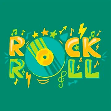 Retro music text Rock'n'roll Stock Illustration