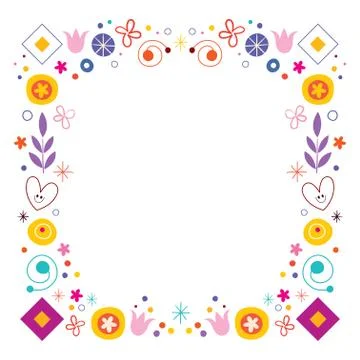 Retro nature abstract art frame decorative border background Stock Illustration