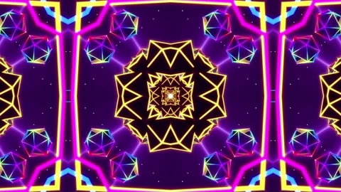 Retro neon geometry vj loop Stock Footage 260157934