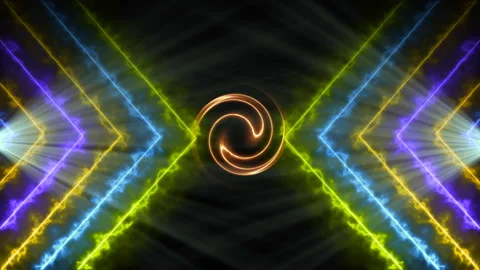 Retro Neon Glowing Arrows Motion Background with LOVE Text Loop 库存影片 333572475