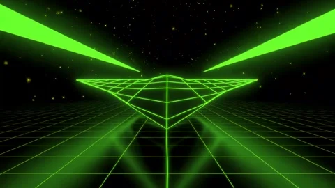 Retro neon grid animation evokes 80s vibes, perfect for nostalgic tech projects, Stock Footage 321395498