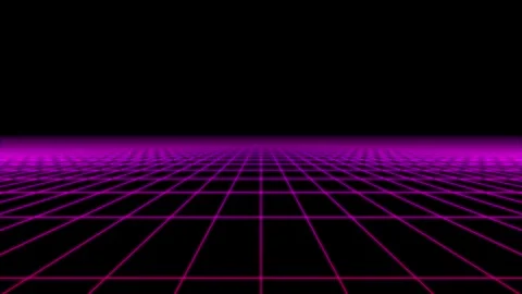 Retro neon grid motion background Stock Footage 345694813