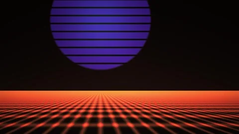 Retro neon light grid pattern background. Stock Footage 340041426