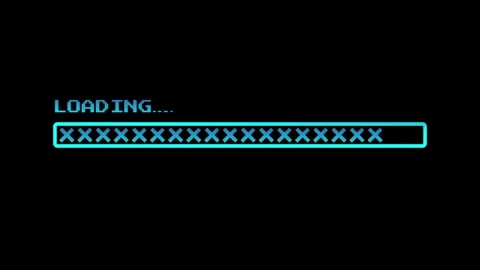 Retro neon loading bar animation isolated on black background Stock Footage 327890277