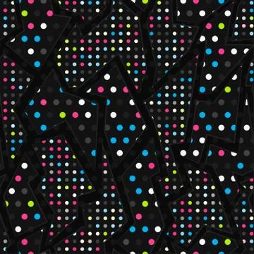 Retro neon point seamless pattern Illustrazione stock