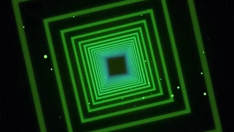 Retro Neon Square Tunnel Loop Synthwave Color Transition 库存影片 346115773