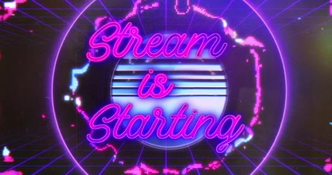 Retro Neon Streaming Stock-Footage 259666557