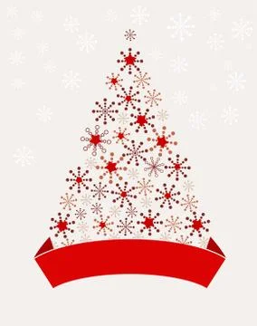 Retro New Year tree made with snow. Stock Illustration
