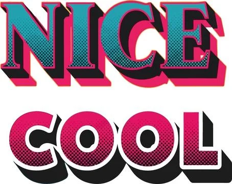 Retro Nice Cool Text Effect - Vintage Typography Design Illustrazione stock