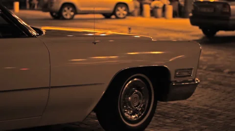 Retro Night Limo Stock Footage 39854127