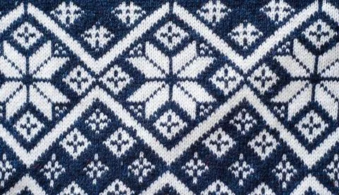 Retro Nordic Jersey Pattern Retro Vintage Scandinavian Woolen Jumper Patte... Stock Photos