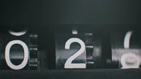Retro Number Counter: Close Up Stock Footage 293689162