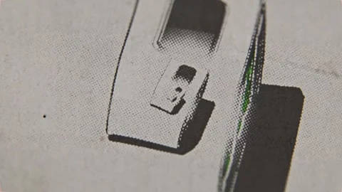 Retro object in grey halftone, silkscreen print seamless loop Stock Footage 288468849