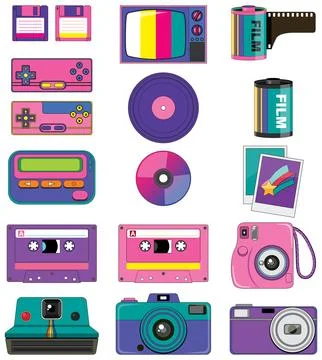 Retro objects and elements set Stock Illustration