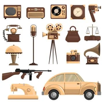 Retro Objects Set Illustrazione stock
