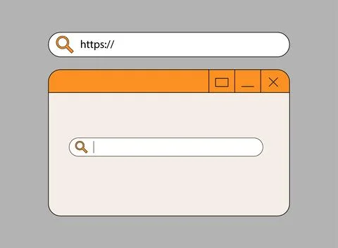 Retro old computer elements, icon, search panel Illustrazione stock
