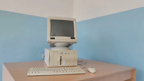 Retro Old Computer Machine Stock Footage 126064302