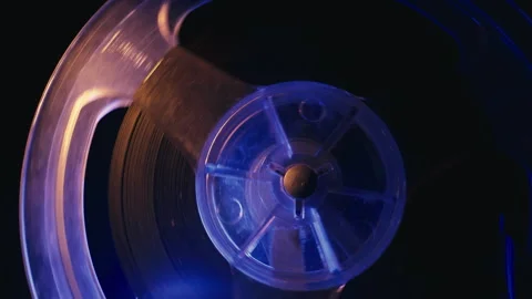 White Film Reels Rotating Oldfashioned 8Mm Movie Projector Playing Bobbin  Tape, Stock Footage