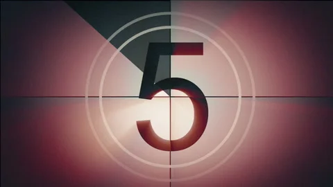 Retro old film countdown 4k Stock Footage 148454299