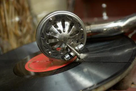 Retro old gramophone Stock Photos