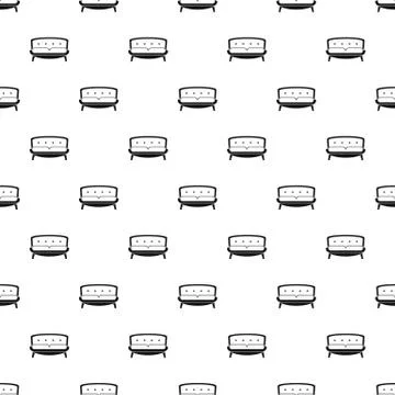 Retro old sofa pattern seamless Stock Illustration