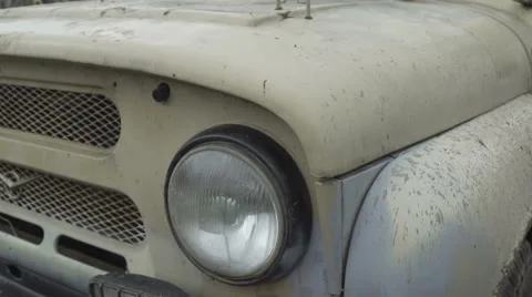 Retro Old Soviet Russian jeep Video stock 68636181