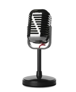 Retro old style microphone on white background Stock Photos