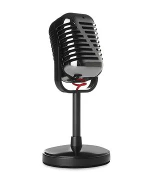 Retro old style microphone on white background Stock Photos