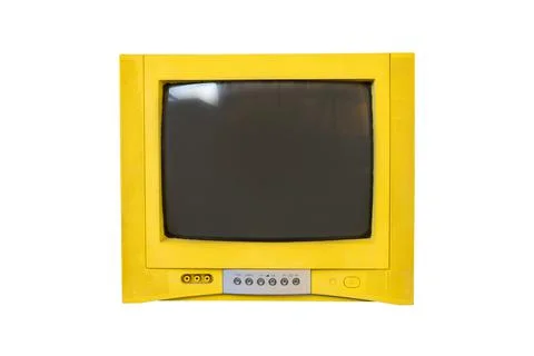 Retro old television isolated on white background. Stock Photos
