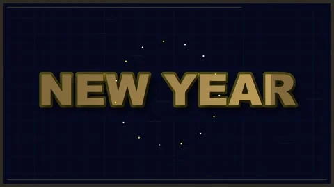 Retro Old Year Text Animation with Confetti and Bokeh Lights - Vintage Cele.. Stock Footage 346661888