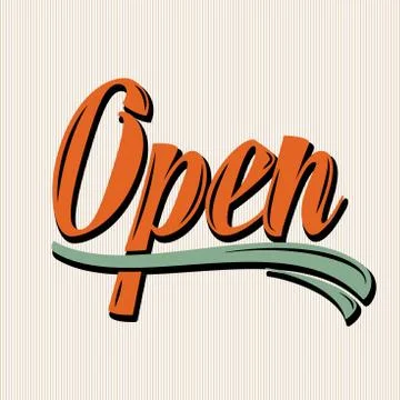 Retro open sign Stock Illustration
