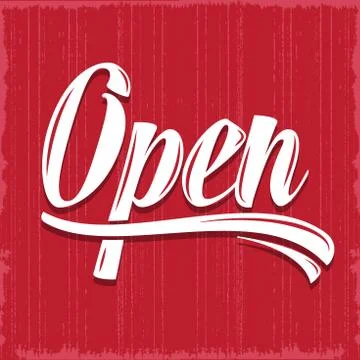 Retro open sign Stock Illustration