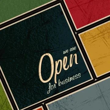 Retro open sign Stock-Illustration