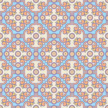 Retro orange and blue pattern Stock Illustration