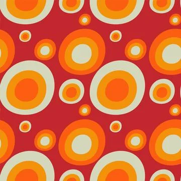 Retro Orange Circle Pattern Illustrazione stock