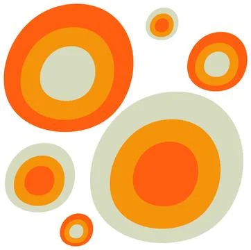 Retro Orange Circle Pattern Illustrazione stock