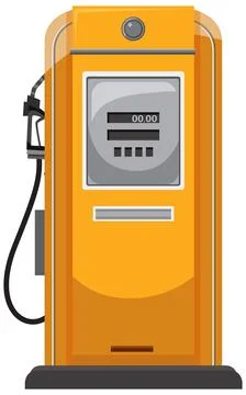Retro Orange Gas Pump Vector Illustration Stockillustratie