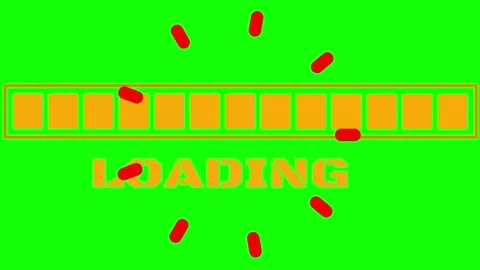 Retro Orange Loading Bar and Spinner on Green Screen 스톡 동영상 336656405
