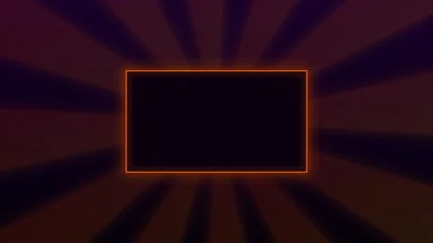 Retro orange rectangle frame sunburst lines background Video stock 341845405