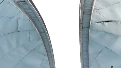 Retro Orbiting Astronomical Observatory With Old Space Telescope Inside Stock Footage 194532360