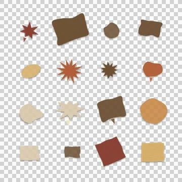Retro organic abstract shape set containing speech bubbles, starbursts, tex.. Stock Illustration