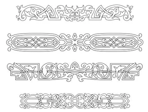 Retro ornaments and borders Illustrazione stock