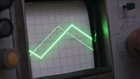 Retro Oscilloscope Displaying Sawtooth Waveforms Stock Footage 303866049