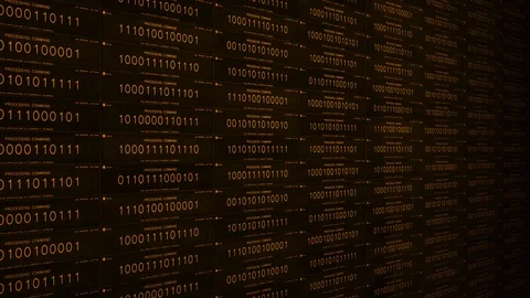 Retro outdated software application binary code processing commands ALT Stock Footage 92188391