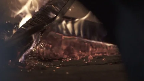 Retro oven fire in slow motion Stock Footage 71171429