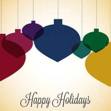 Retro overlay Christmas bauble in vector format. Stock Illustration