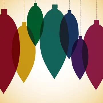 Retro overlay Christmas bauble in vector format. Stock Illustration