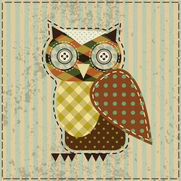 Retro owl イラスト素材