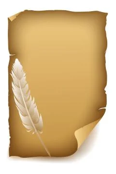 Retro page with feather leaf Stock Illustration