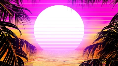 Retro Palm Trees Stock Footage 99311715